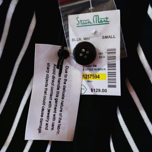 Chandi & Lia Black/White Striped Blazer Size S NWT - Picture 7 of 7